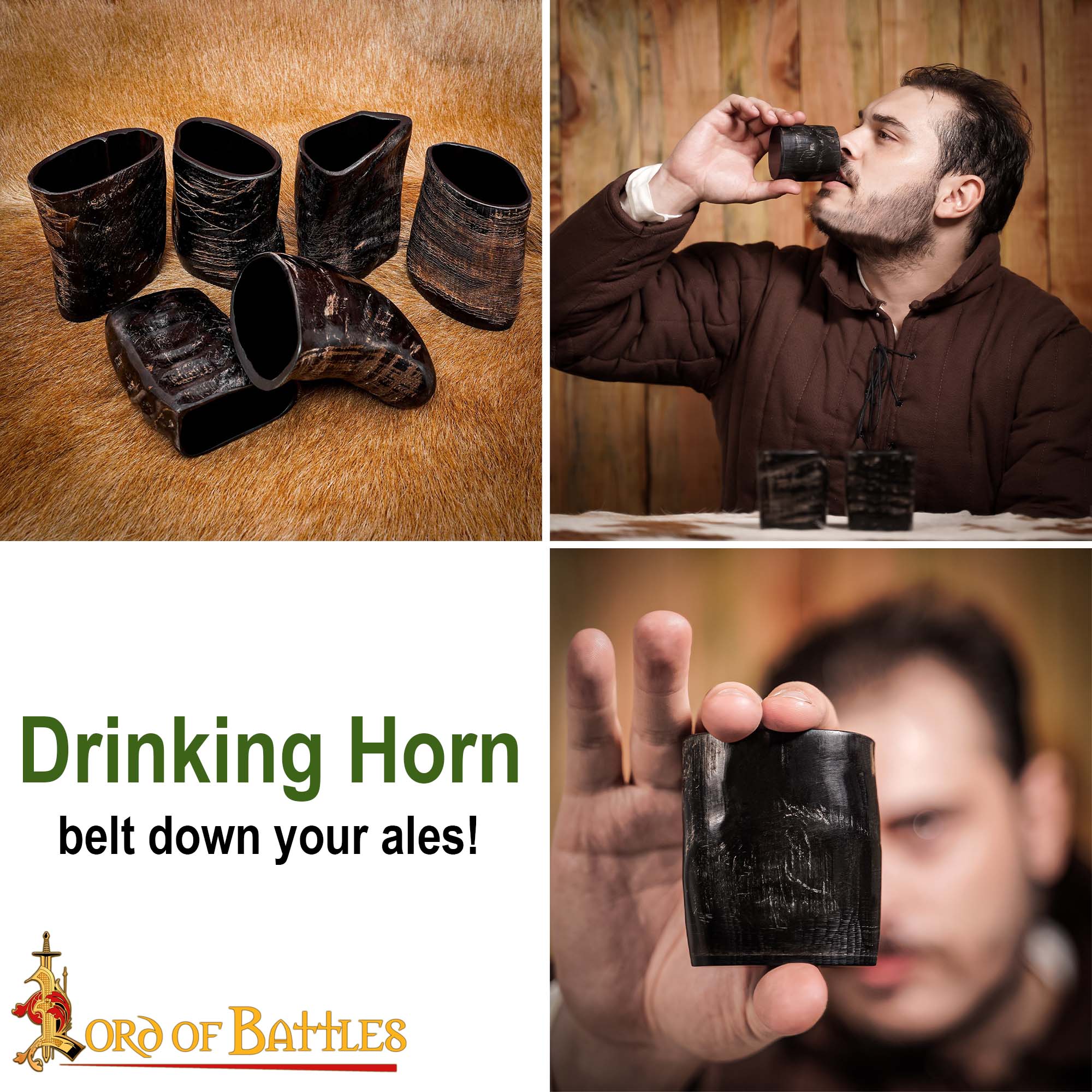 Viking Buffalo horn shot glasses-4440-6pcs 7