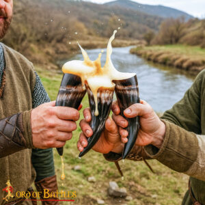 Viking Drinking Horn, Handcrafted Natural Ox Horn (Set of 3)