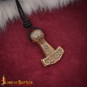 Viking Age Solid Lost Wax Cast Bronze Mjölnir Pendant – Bredsättra Thor’s Hammer