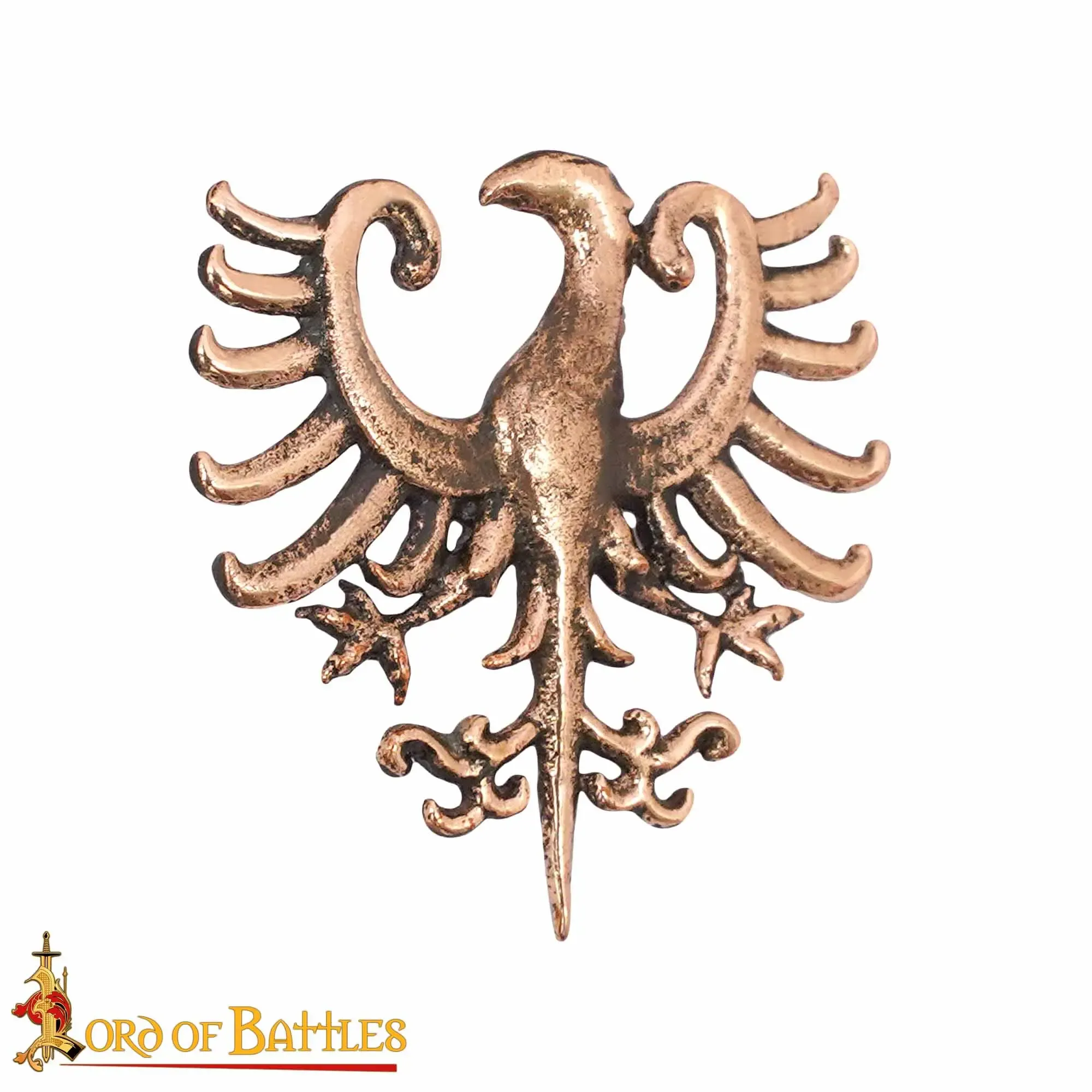 imgi 12 13th–15th Century Medieval Antique Bronze Heraldic Eagle Mount – Historical Badge for Belts
