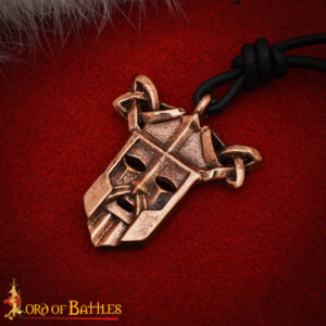 Viking Mask Pendant, Lost Wax Cast Warrior Amulet with Horns , Norse Mythology Inspired Necklace
