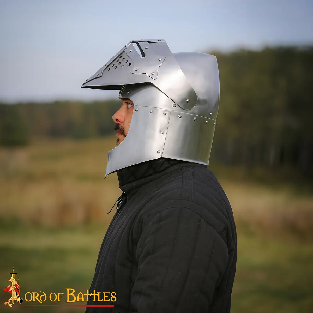 14th Century Bascinet Helmet – Hand Crafted with Visor and Leather Liner 14th Century Bascinet Helmet – Hand Crafted with Visor and Leather Liner - Image 5