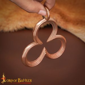 Medieval Trefoil Pendant Lost-Wax Cast Bronze Amulet in Clover Design