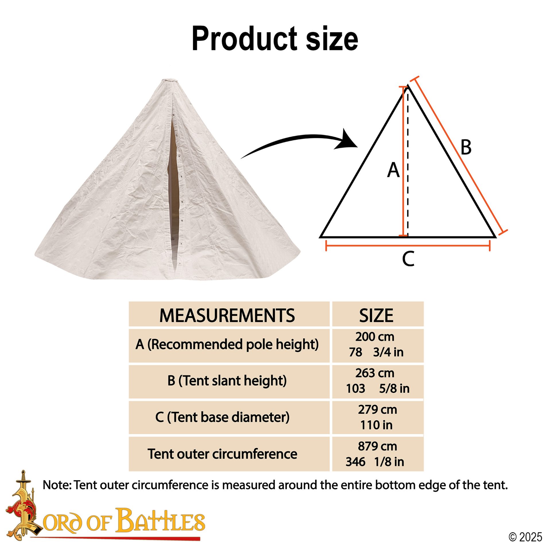 Heavy Duty Medieval Conical Canvas Tent - 26541E 2