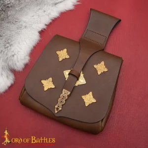Leather Pouch with Brass Decoration
