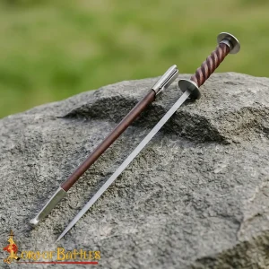 Three Edged Roundell Dagger  Steel with Scabbard