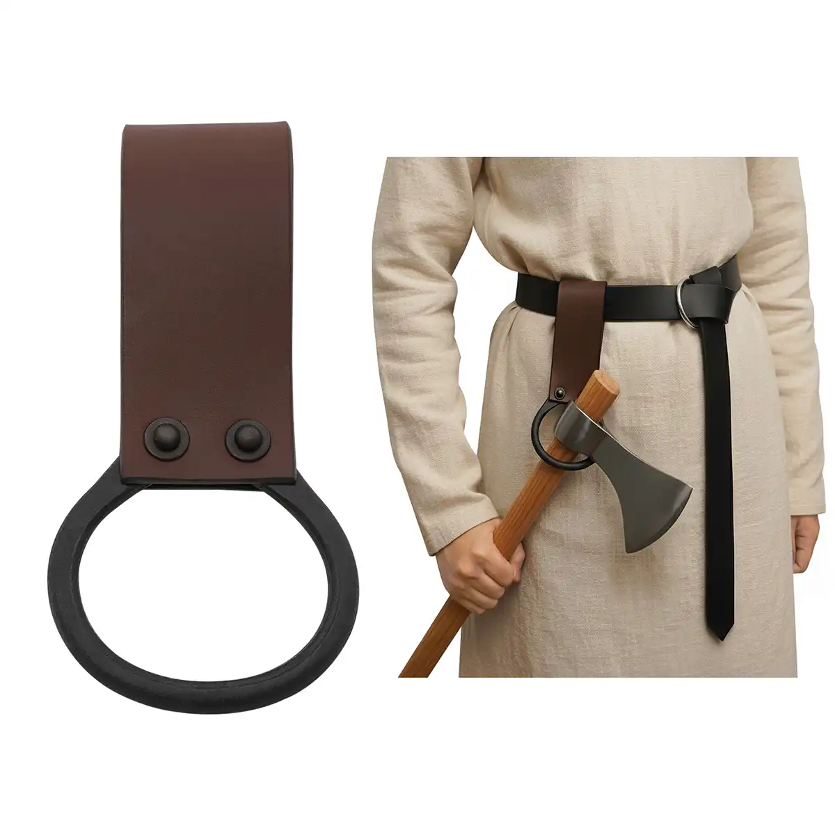 Brown Leather Axe Holder Frog Brown Leather Axe Holder Frog - Image 4