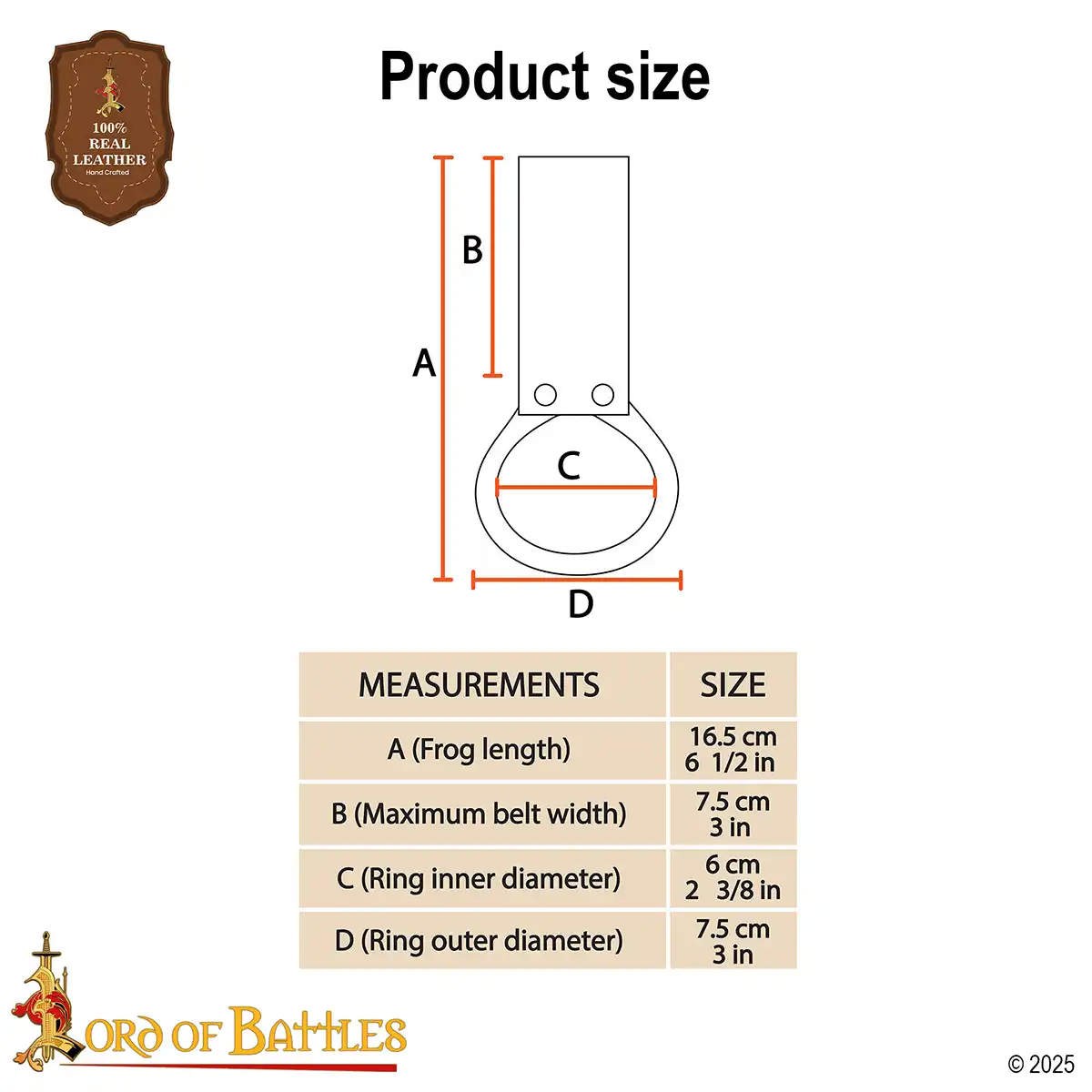 Brown Leather Axe Holder Frog Brown Leather Axe Holder Frog - Image 3