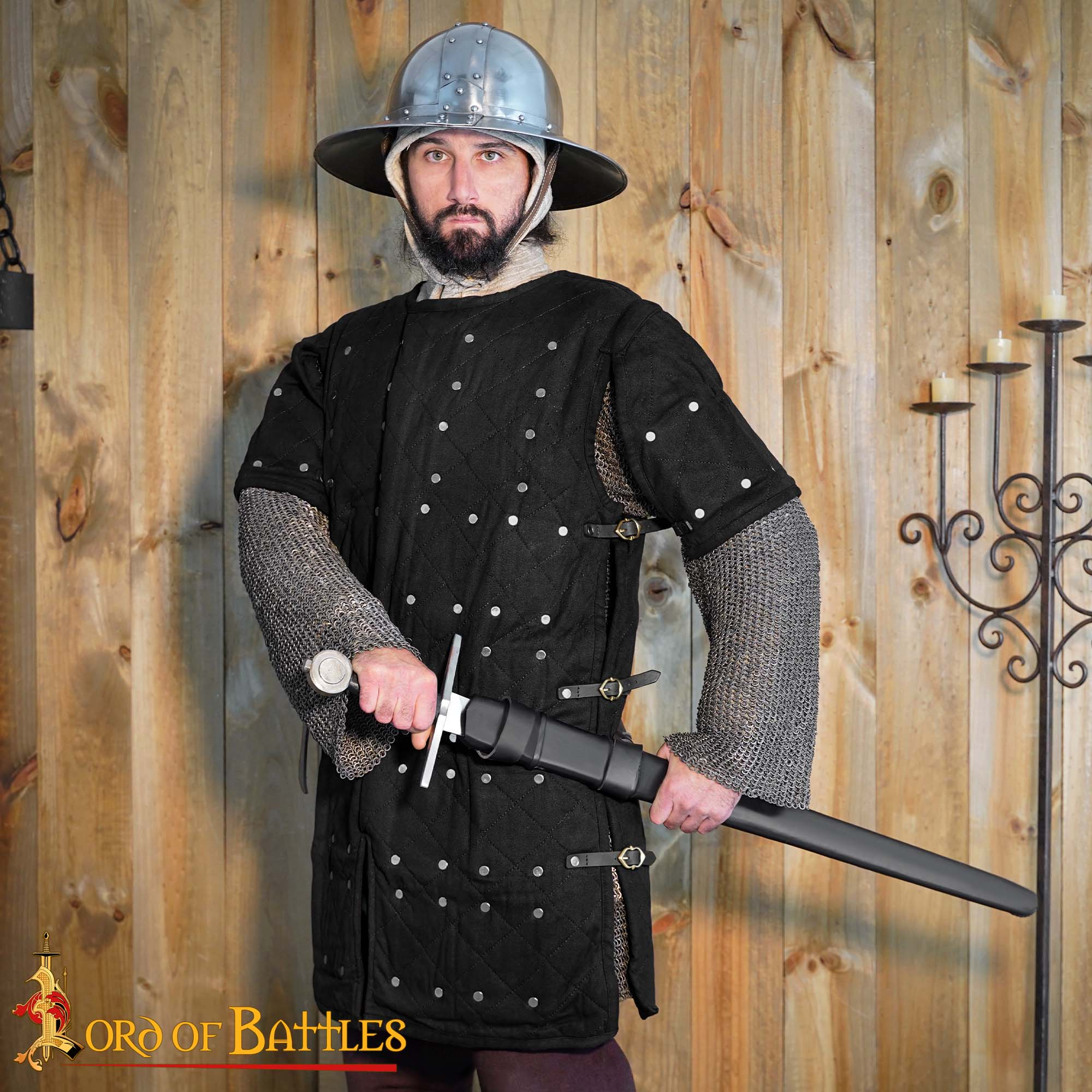 Medieval Brigandine with Riveted Steel Plates | 14th–16th Century Cotton & Leather Armor Medieval Brigandine with Riveted Steel Plates | 14th–16th Century Cotton & Leather Armor - Image 6
