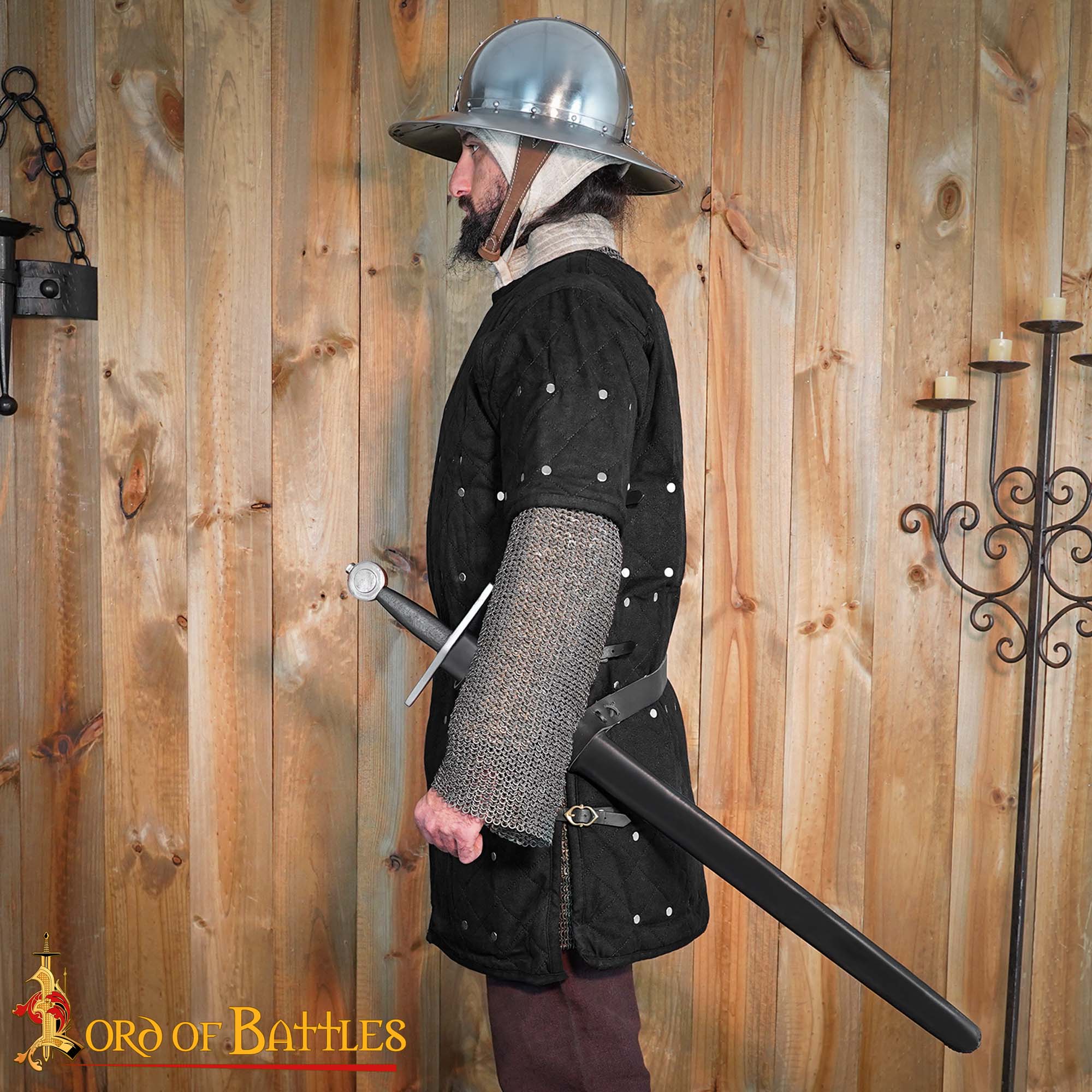 Medieval Brigandine with Riveted Steel Plates | 14th–16th Century Cotton & Leather Armor Medieval Brigandine with Riveted Steel Plates | 14th–16th Century Cotton & Leather Armor - Image 4