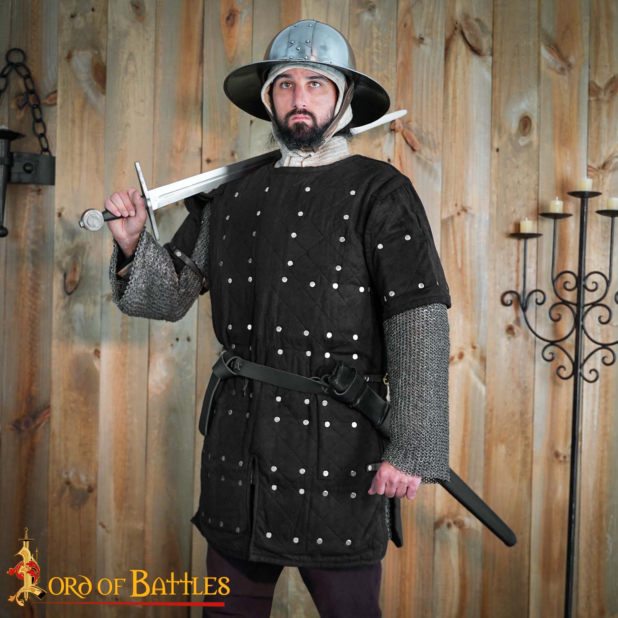 Medieval Brigandine with Riveted Steel Plates | 14th–16th Century Cotton & Leather Armor Medieval Brigandine with Riveted Steel Plates | 14th–16th Century Cotton & Leather Armor - Image 2