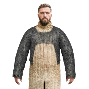 Half Hauberk Chainmail 9mm Flat Ring Round Rivets with Alternate Flat Solids