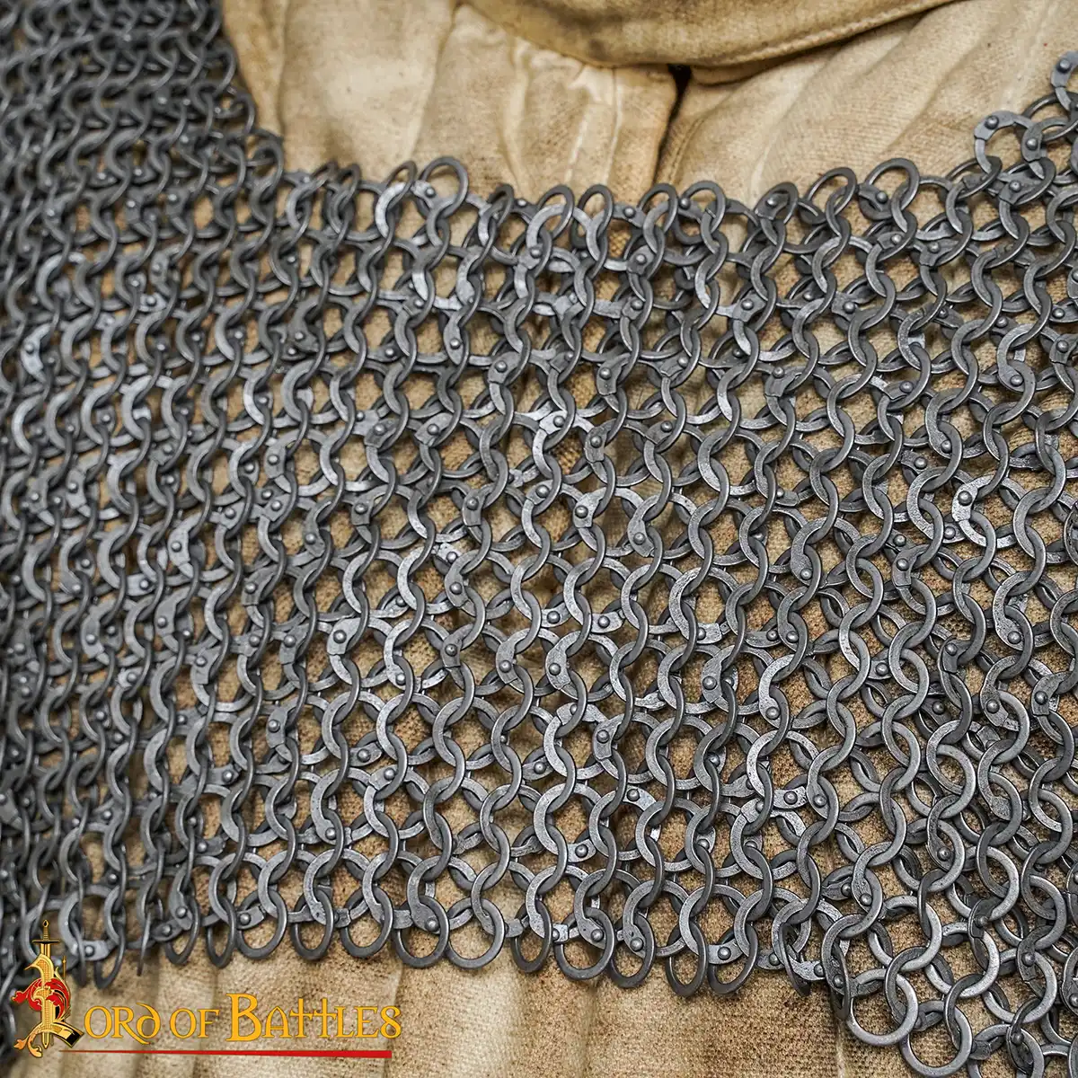 Medieval Chain Mail Half Hauberk– 9mm Flat Ring Round Rivets with Alternate Flat Solid Rings17 Gauge Mild Steel Medieval Chain Mail Half Hauberk– 9mm Flat Ring Round Rivets with Alternate Flat Solid Rings17 Gauge Mild Steel - Image 4