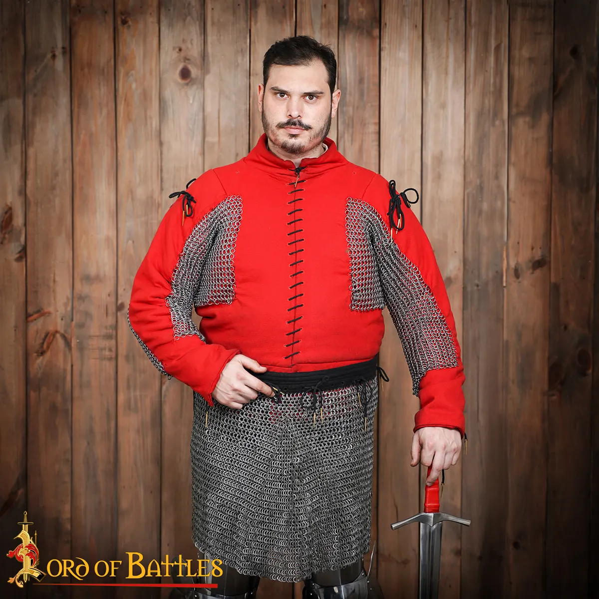 Medieval Chainmail Skirt 9mm Flat Dome Riveted Rings with Alternating Flat Solid Rings 17 Gauge Mild Steel - Image 8