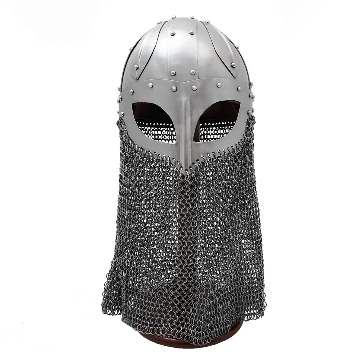 Handmade Viking helmet with Chainmail Camail Handmade Viking helmet with Chainmail Camail - Image 4