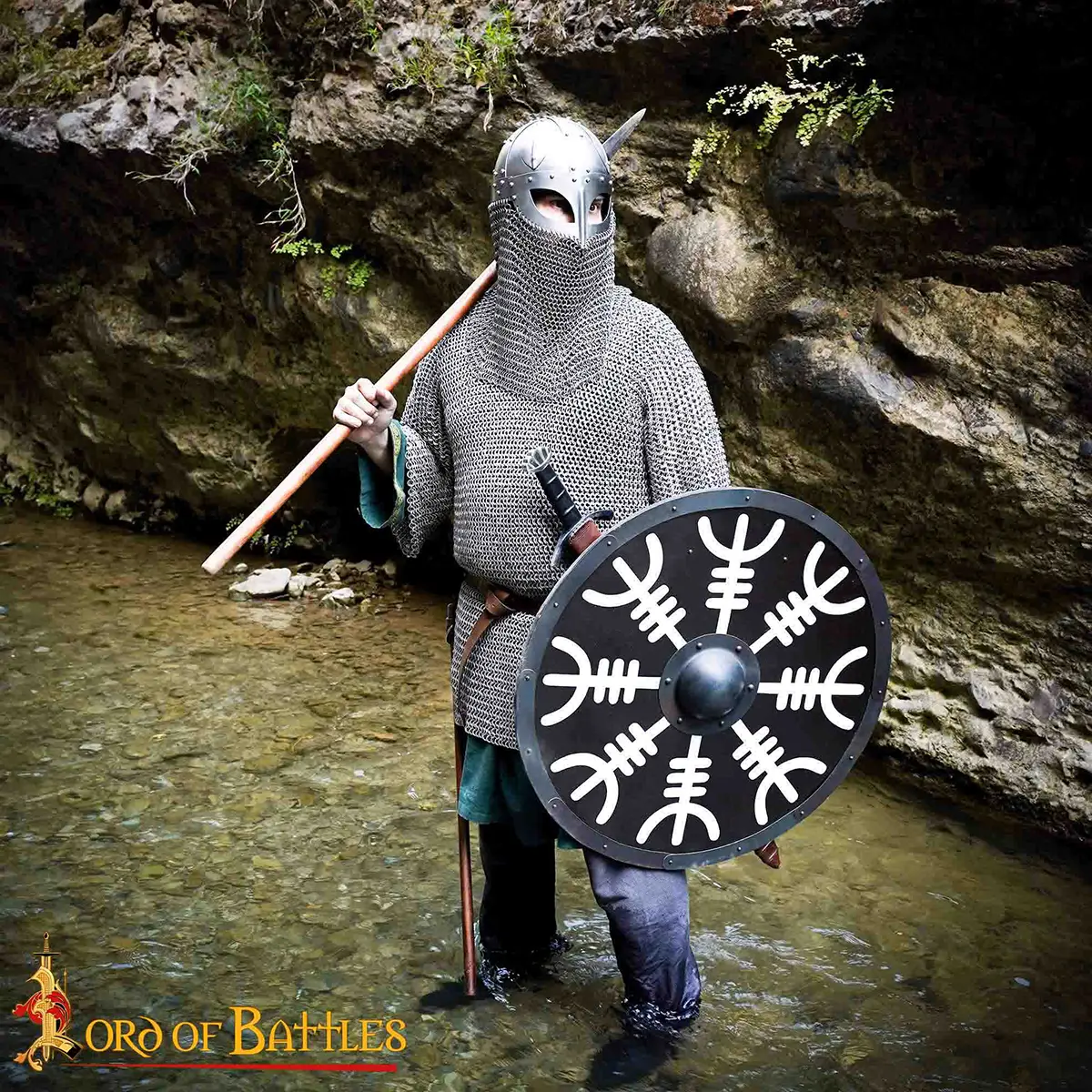 Handmade Viking helmet with Chainmail Camail Handmade Viking helmet with Chainmail Camail - Image 6