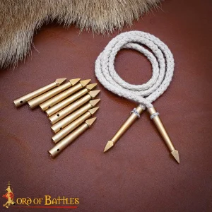 Solid Brass Aiglets with Bodkin Tips Set of 10