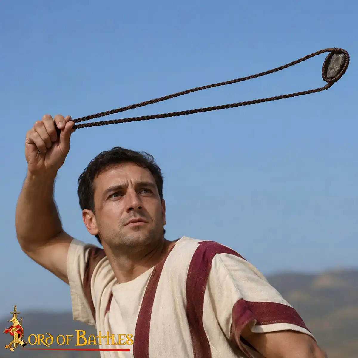 Medieval Balearic Sling, Genuine Leather Hand-Braided Shepherd’s Sling LARP Medieval Balearic Sling, Genuine Leather Hand-Braided Shepherd’s Sling LARP - Image 2