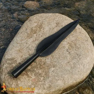 Hand-Forged Spearhead | Iron Leaf Blade With Conical Socket