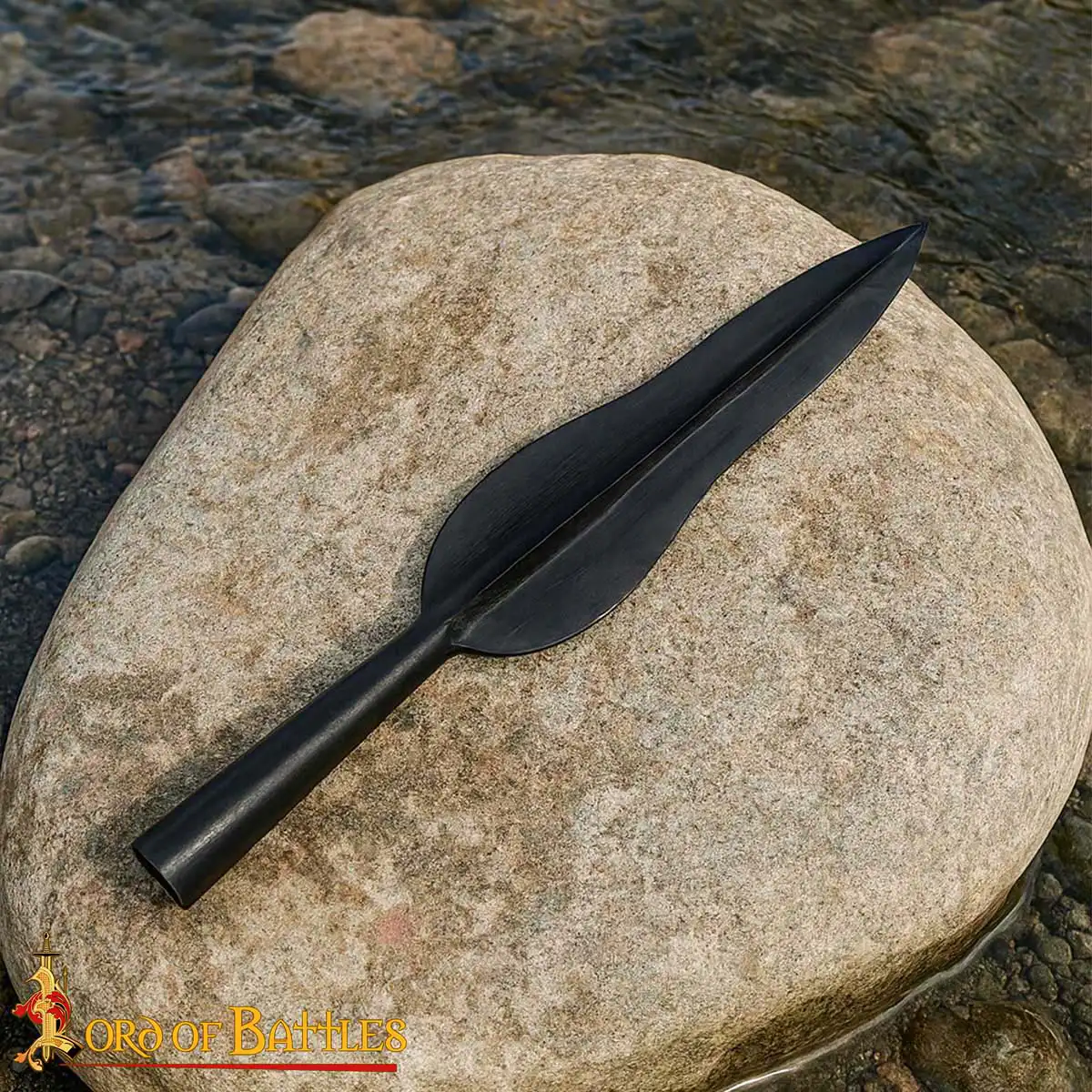 Hand-Forged Spearhead | Iron Leaf Blade With Conical Socket Spearhead