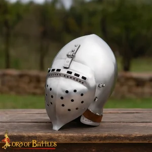 14th–15th Century Medieval Bascinet Helmet with Klappvisier and Liner