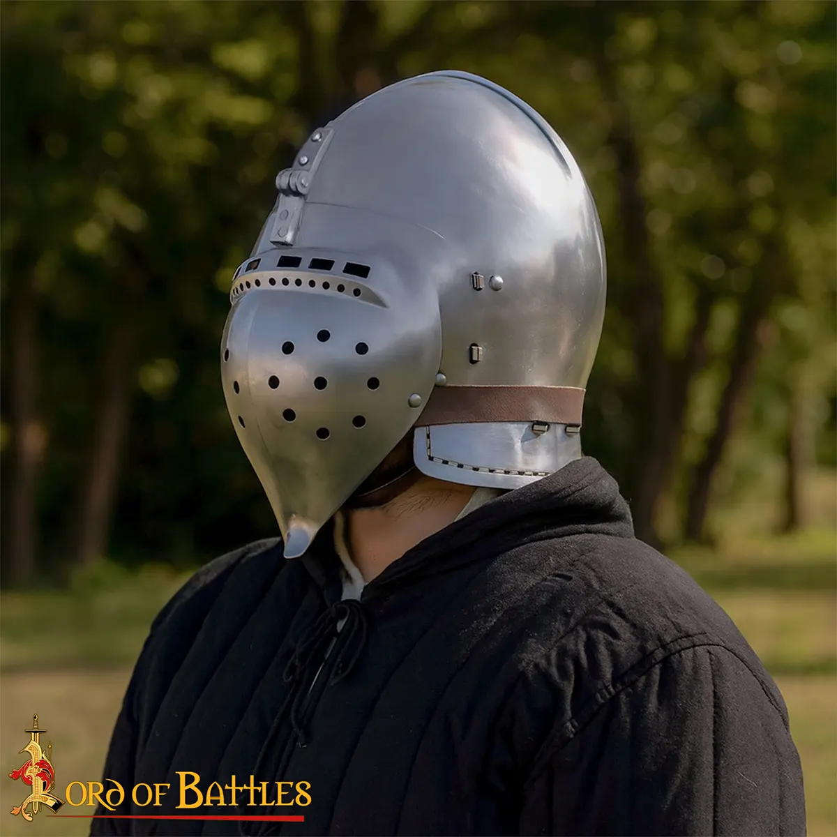 14th–15th Century Medieval Bascinet Helmet with Klappvisier and Liner 14th–15th Century Medieval Bascinet Helmet with Klappvisier and Liner - Image 7