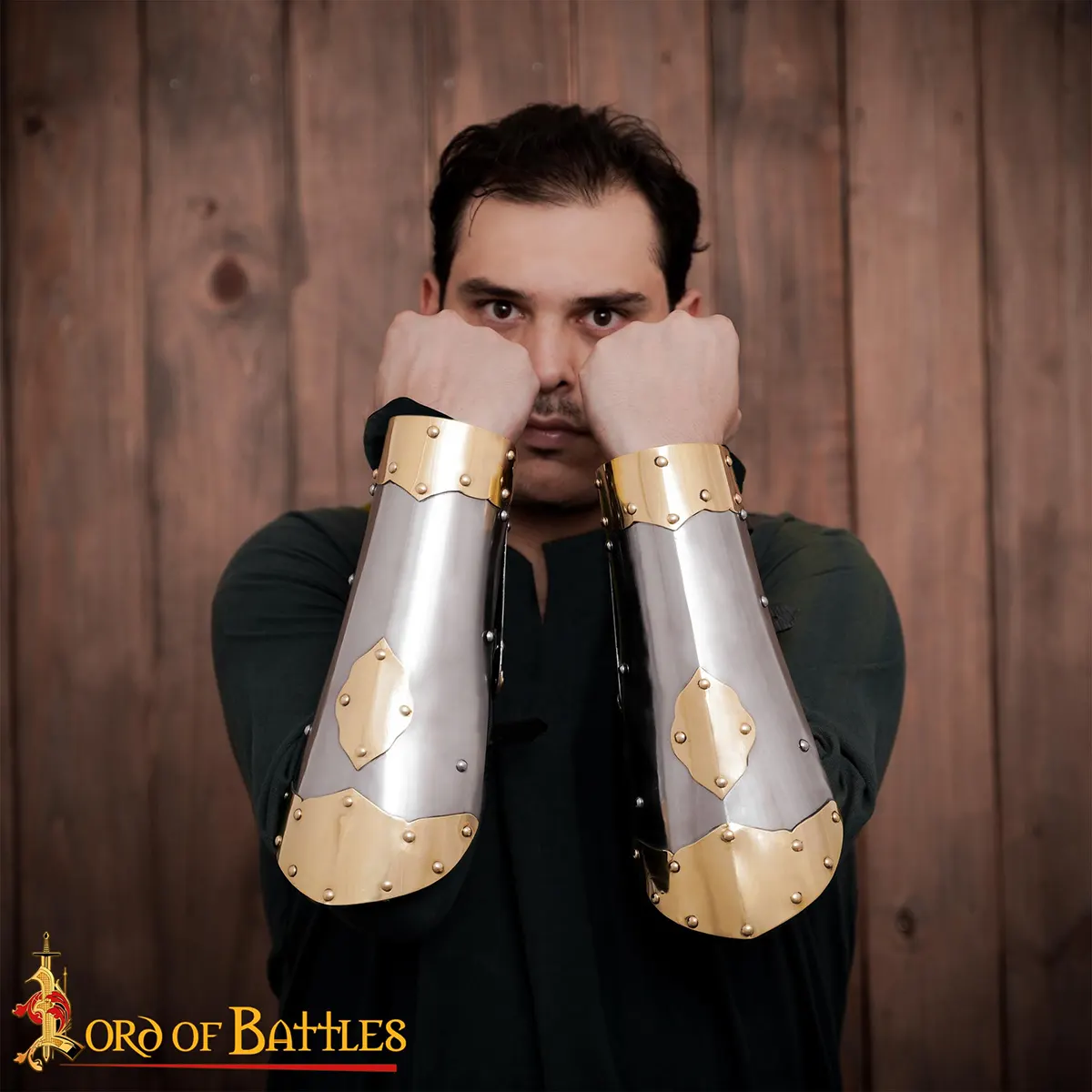 17th Century Winged Hussar Bracers,16 Gauge Mild Steel with Brass Fittings 17th Century Winged Hussar Bracers,16 Gauge Mild Steel with Brass Fittings - Image 2