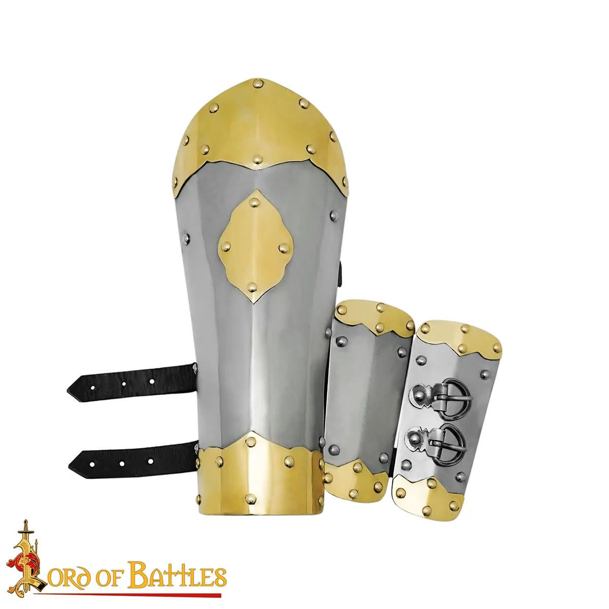 17th Century Winged Hussar Bracers,16 Gauge Mild Steel with Brass Fittings 17th Century Winged Hussar Bracers,16 Gauge Mild Steel with Brass Fittings - Image 5