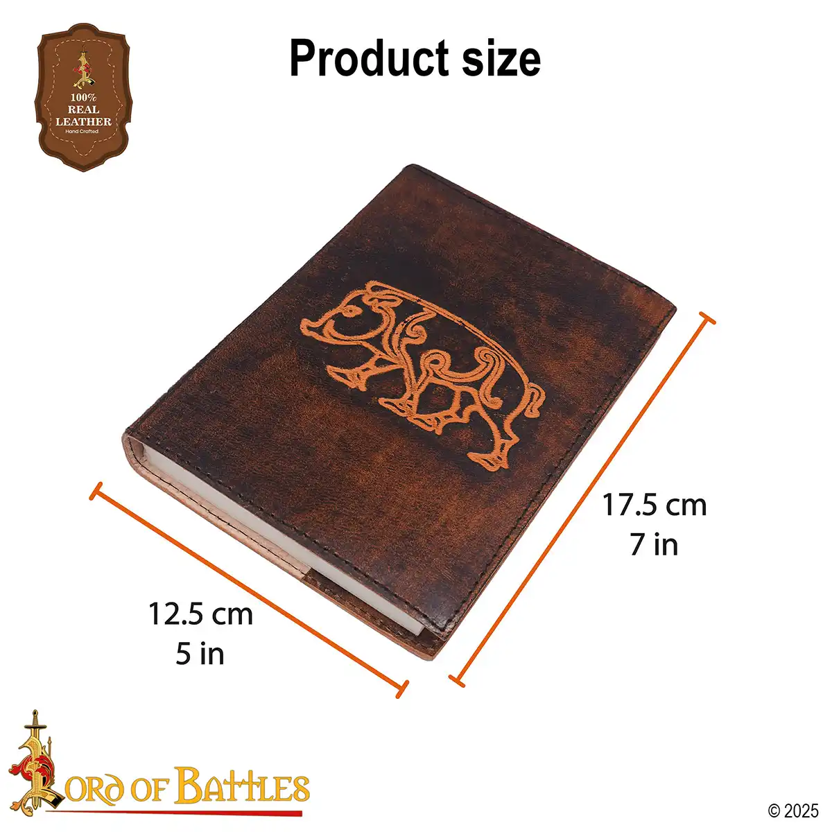 Celtic Boar Leather Bound Writing Journal Celtic Boar Leather Bound Writing Journal - Image 3