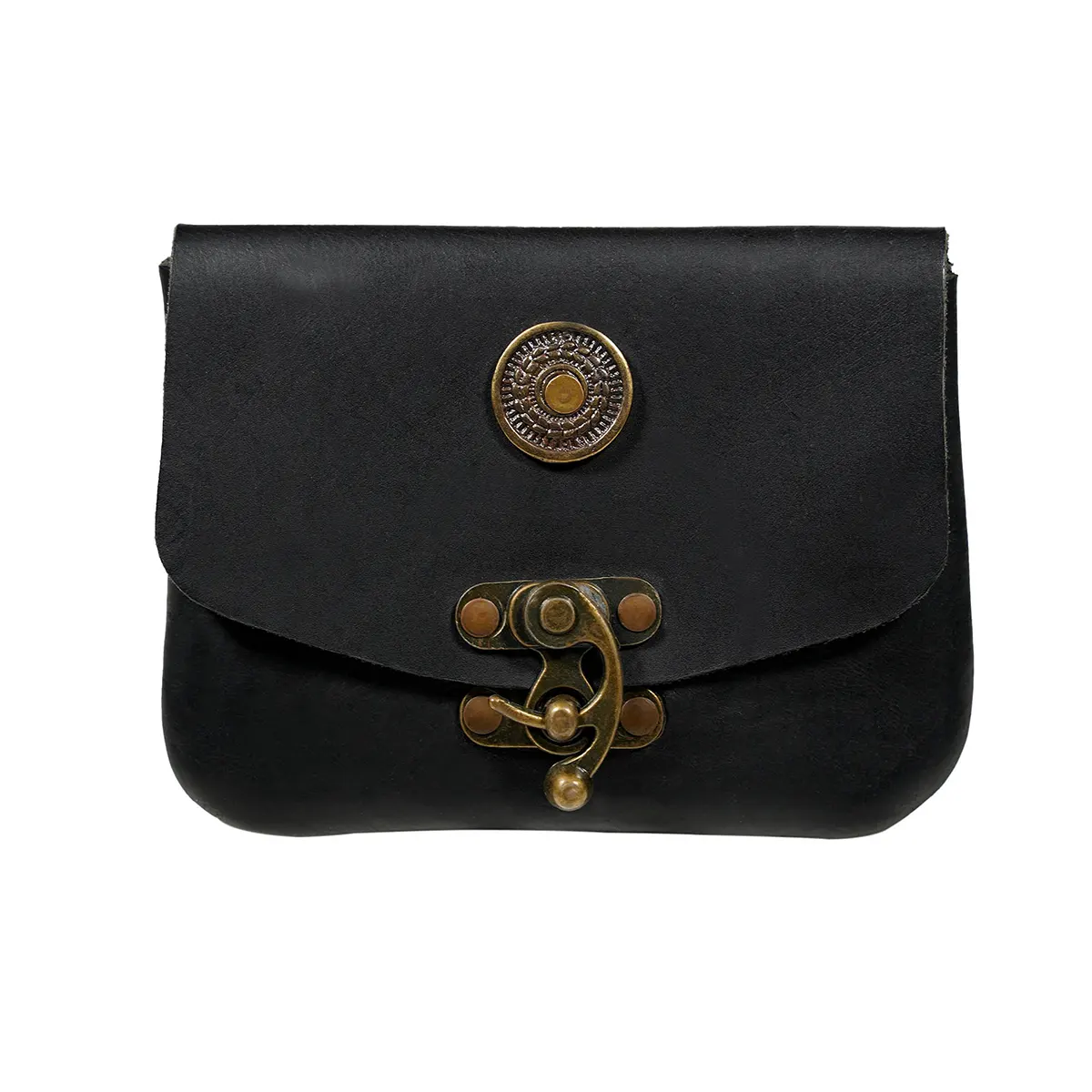 Medieval Quester’s Leather Belt Pouch | 3 mm Genuine Leather with Antique Brass Fittings Medieval Quester’s Leather Belt Pouch | 3 mm Genuine Leather with Antique Brass Fittings - Image 4