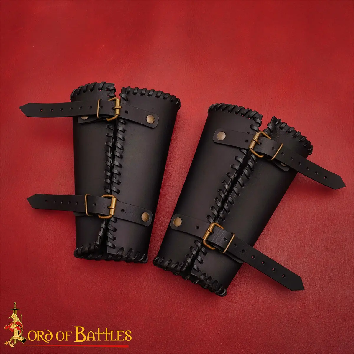 Leather Arm Bracers with Buckles Leather Arm Bracers with Buckles - Image 7