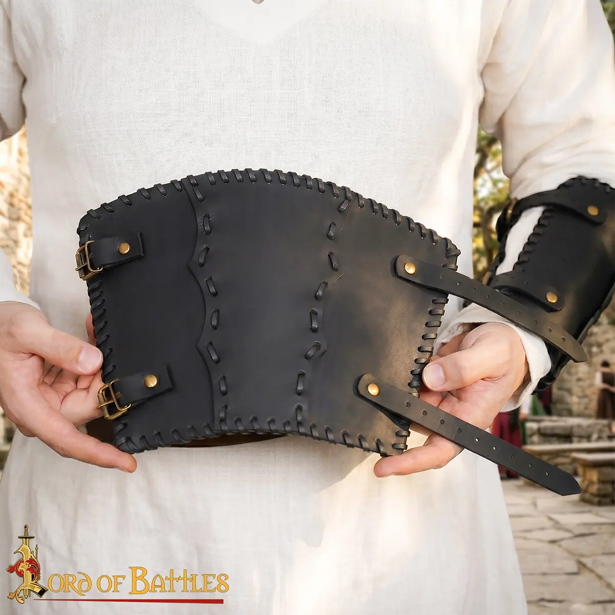 Leather Arm Bracers with Buckles Leather Arm Bracers with Buckles - Image 9