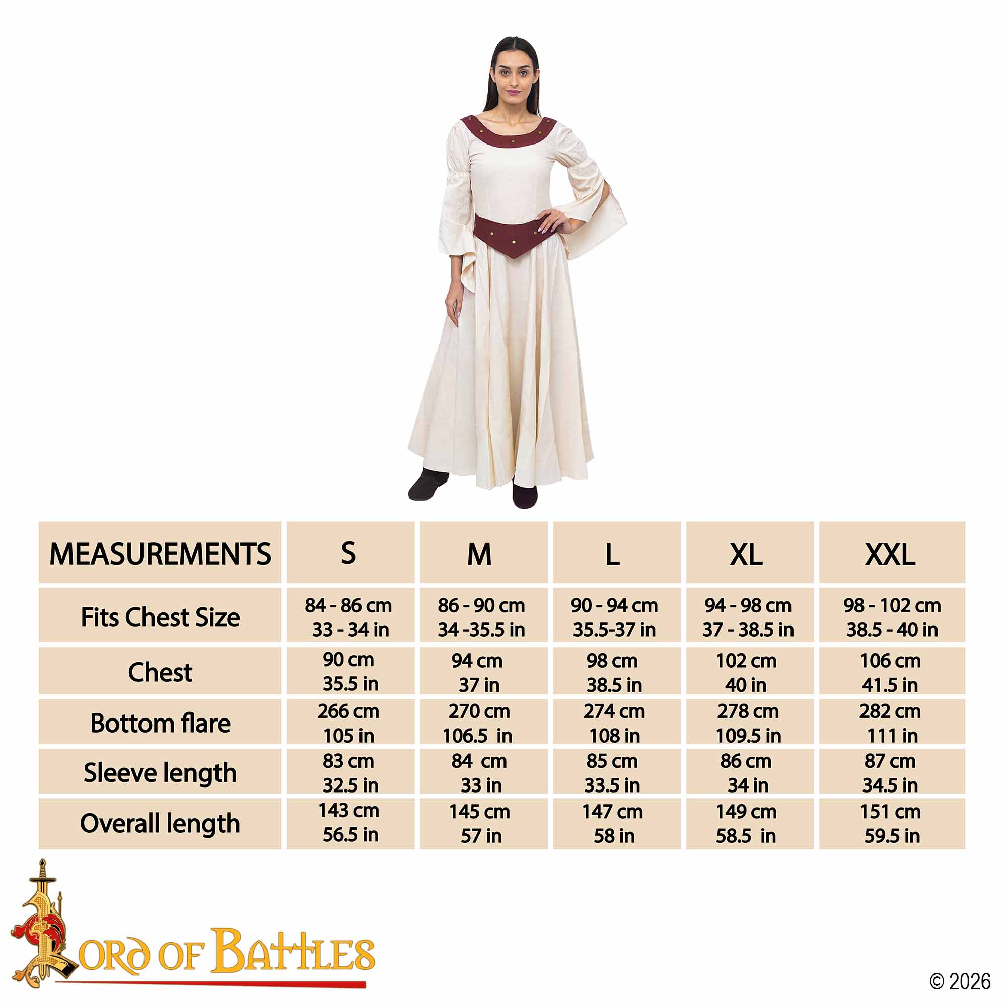 Medieval Maiden Dress - Cotton Country Maiden Gown Medieval Maiden Dress - Cotton Country Maiden Gown - Image 3