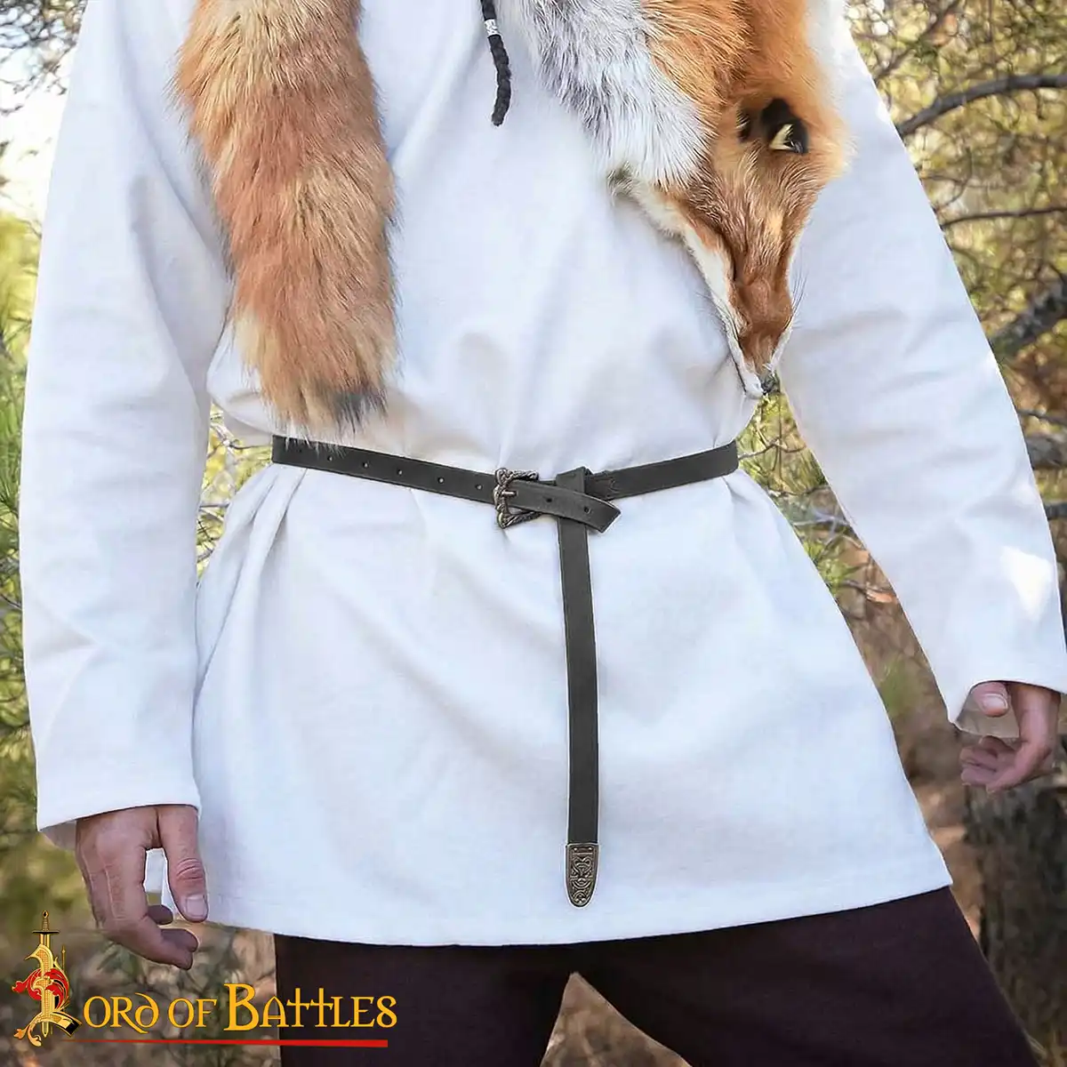 Ornate Birka Viking Leather Belt with Antique Brass Ornate Birka Viking Leather Belt with Antique Brass - Image 2