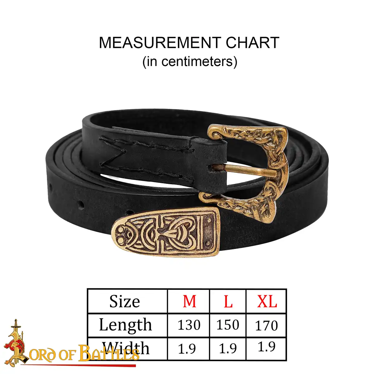 Ornate Birka Viking Leather Belt with Antique Brass Ornate Birka Viking Leather Belt with Antique Brass - Image 3