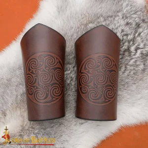 Celtic Spiral Leather Bracers
