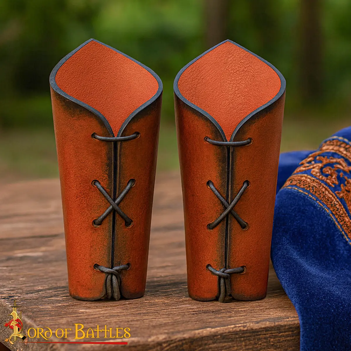 Celtic Spiral Leather Bracers- Arm Guards Embossed Design Celtic Spiral Leather Bracers- Arm Guards Embossed Design - Image 8