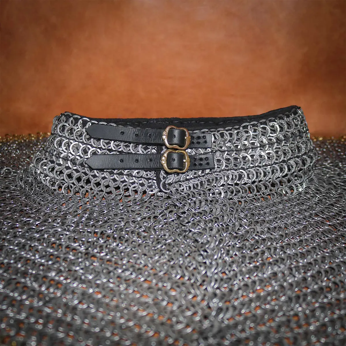 Chainmail Gorget / Standard – 9mm Riveted Flat Rings Chainmail Gorget / Standard – 9mm Riveted Flat Rings - Image 2