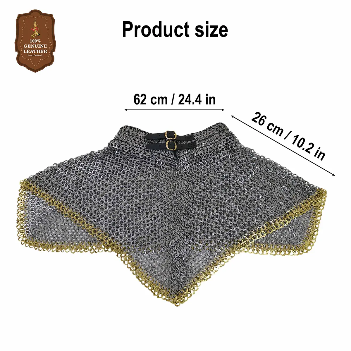 Chainmail Gorget / Standard – 9mm Riveted Flat Rings Chainmail Gorget / Standard – 9mm Riveted Flat Rings - Image 3
