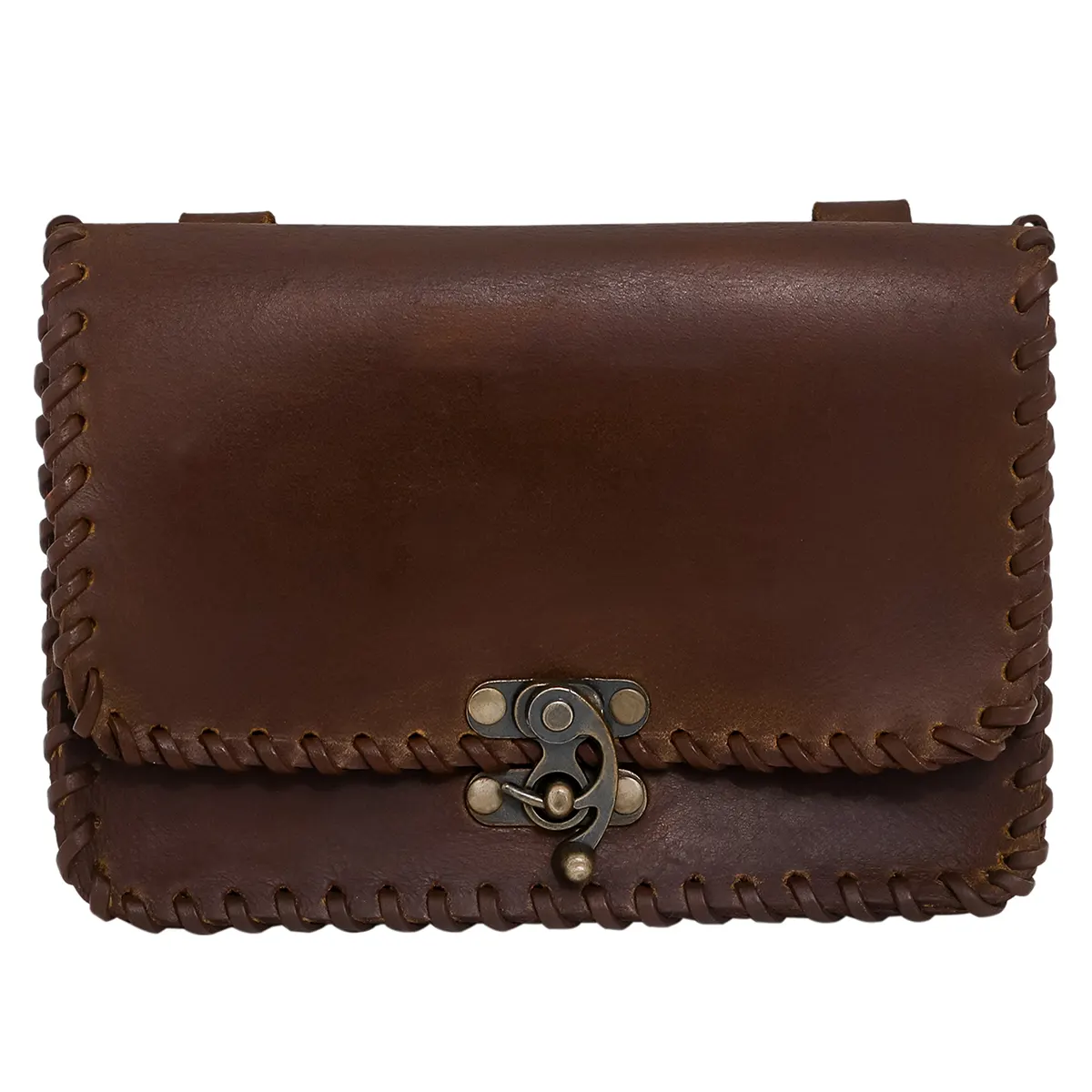 Medieval Quester Belt Bag with Antique Brass Lock Medieval Quester Belt Bag with Antique Brass Lock - Image 4