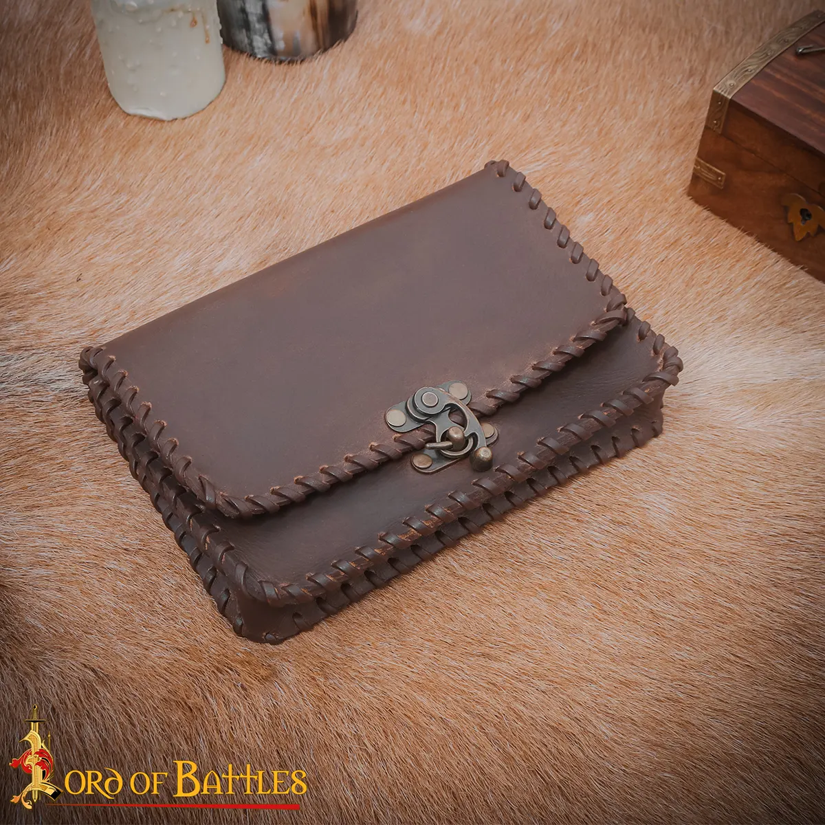 Medieval Quester Belt Bag with Antique Brass Lock Medieval Quester Belt Bag