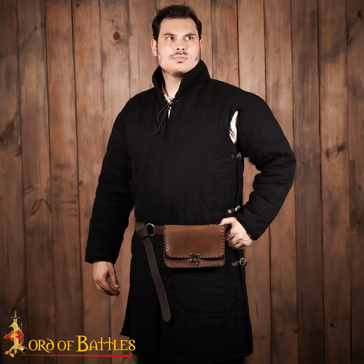 Medieval Quester Belt Bag with Antique Brass Lock Medieval Quester Belt Bag with Antique Brass Lock - Image 5
