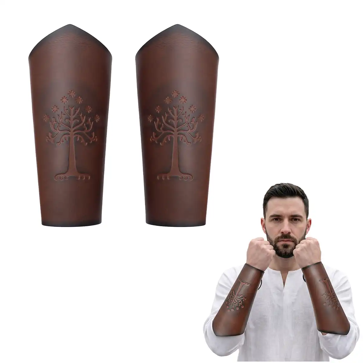 Genuine Leather Large Bracers for the Men of Middle Earth Genuine Leather Large Bracers for the Men of Middle Earth - Image 4