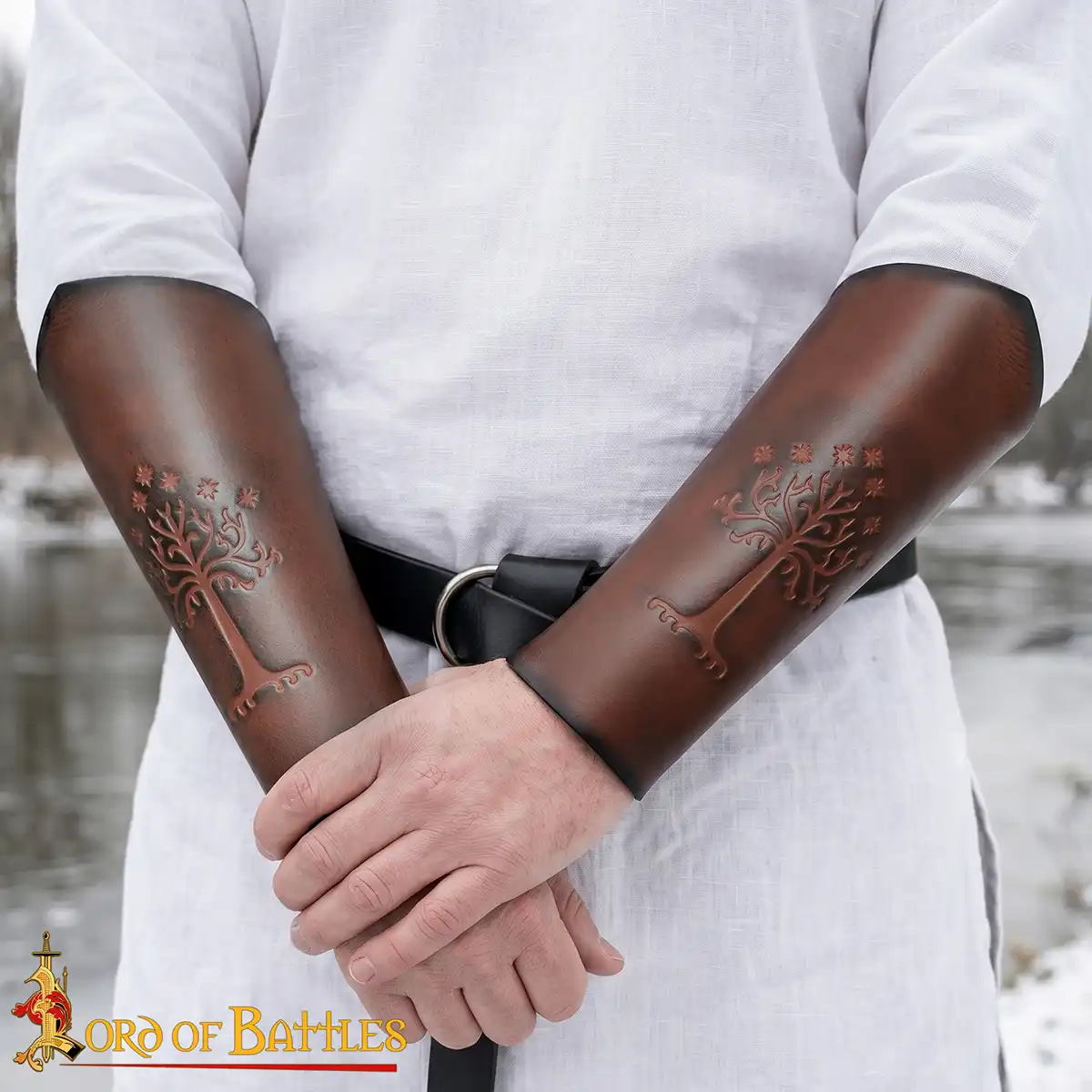 Genuine Leather Large Bracers for the Men of Middle Earth Genuine Leather Large Bracers for the Men of Middle Earth - Image 2