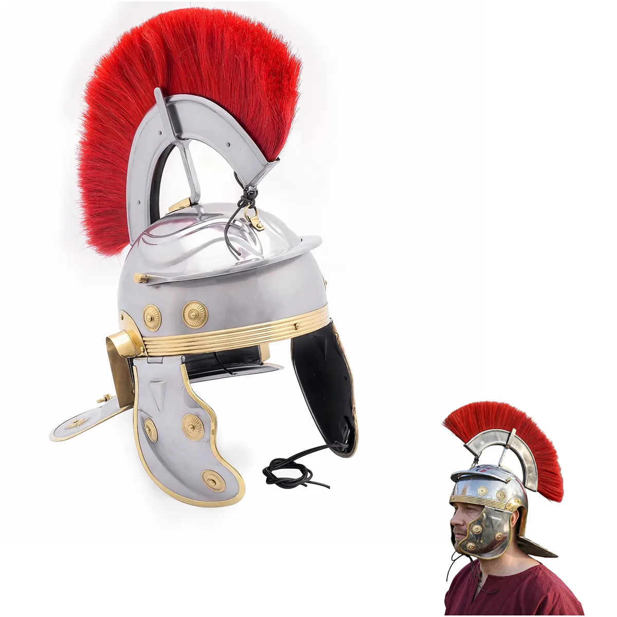 Roman Legionary Steel Helmet with Red Plume – 18 Gauge Handcrafted Mild Steel | Historical Armor Roman Legionary Steel Helmet with Red Plume – 18 Gauge Handcrafted Mild Steel | Historical Armor - Image 4