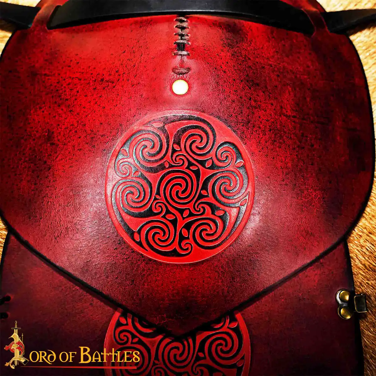 Leather Pauldron with Embossed Celtic Spiral Design Leather Pauldron with Embossed Celtic Spiral Design - Image 5