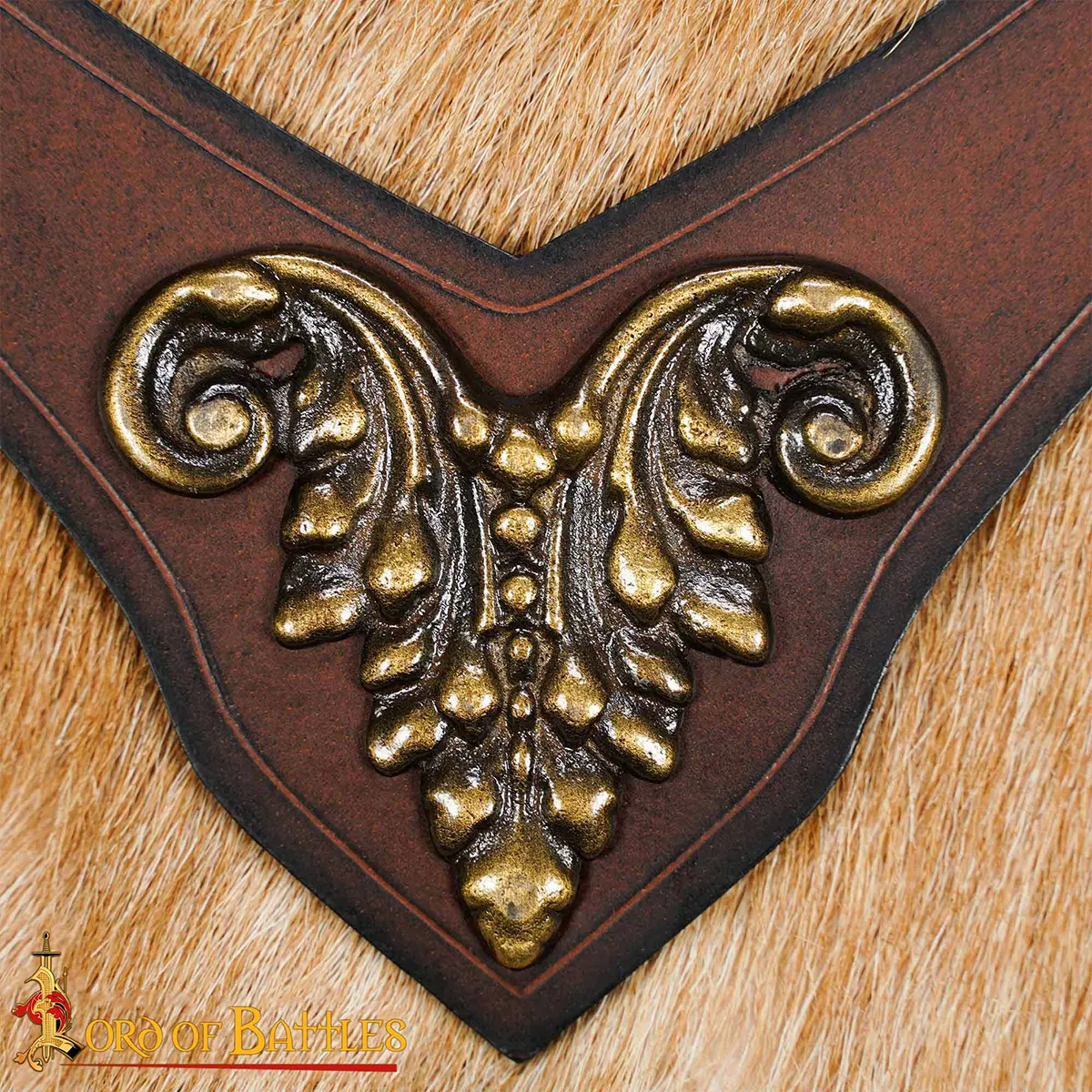 Princely Leather Neckband with Antique Brass Mount Princely Leather Neckband with Antique Brass Mount - Image 5