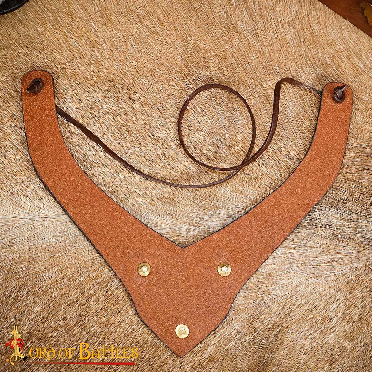 Princely Leather Neckband with Antique Brass Mount Princely Leather Neckband with Antique Brass Mount - Image 7