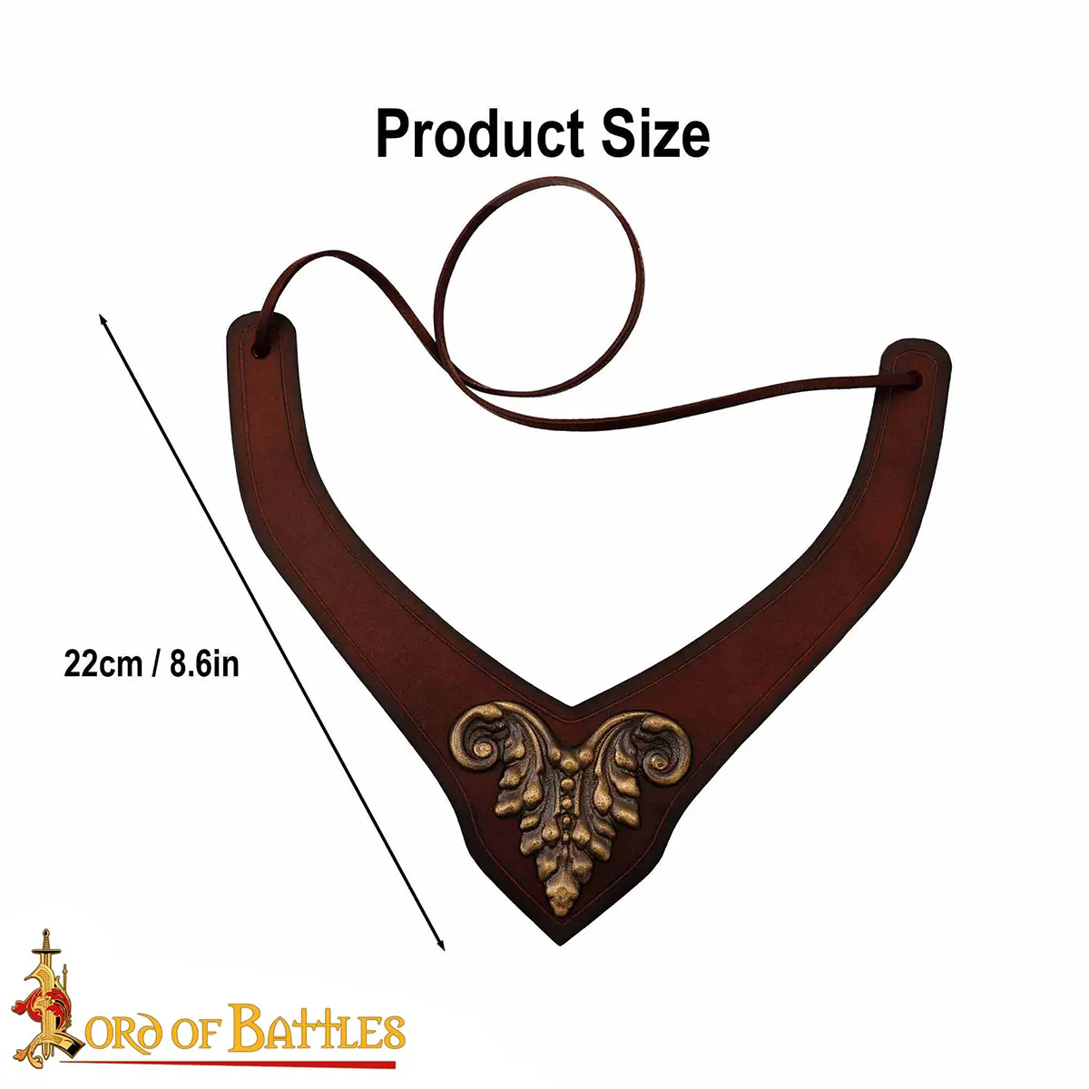 Princely Leather Neckband with Antique Brass Mount Princely Leather Neckband with Antique Brass Mount - Image 3