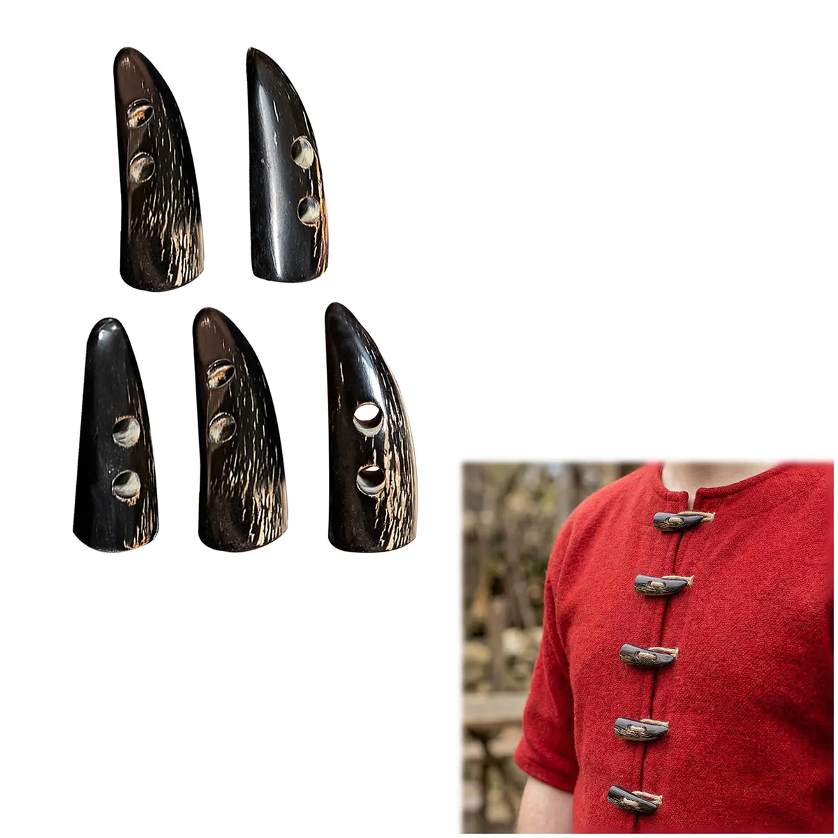 Ox Horn Toggle Buttons Set of 5 Ox Horn Toggle Buttons Set of 5 - Image 4